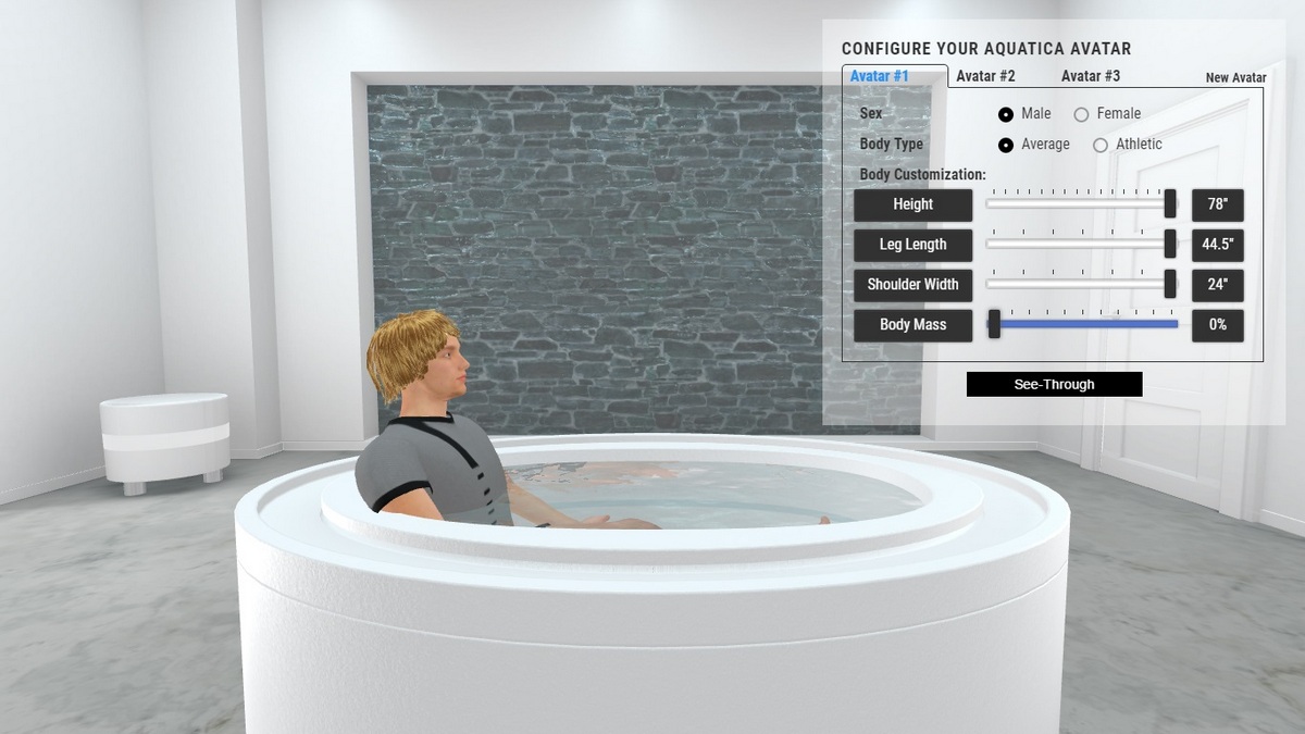 Fusion Ovatus Bathtub and Spa 3D Body Position